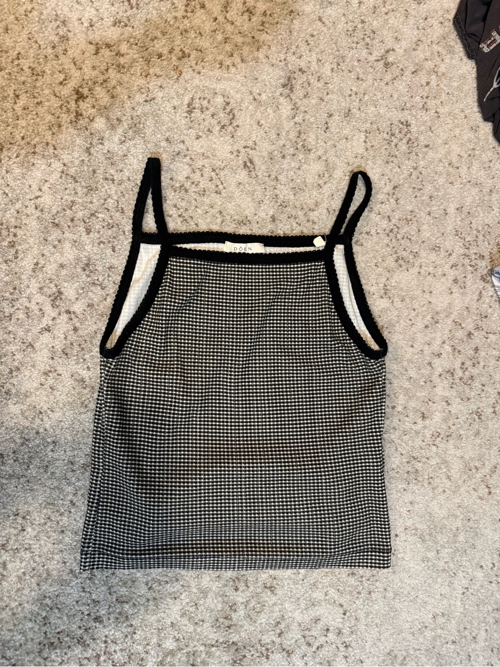 Doen Black & White Gingham Tank